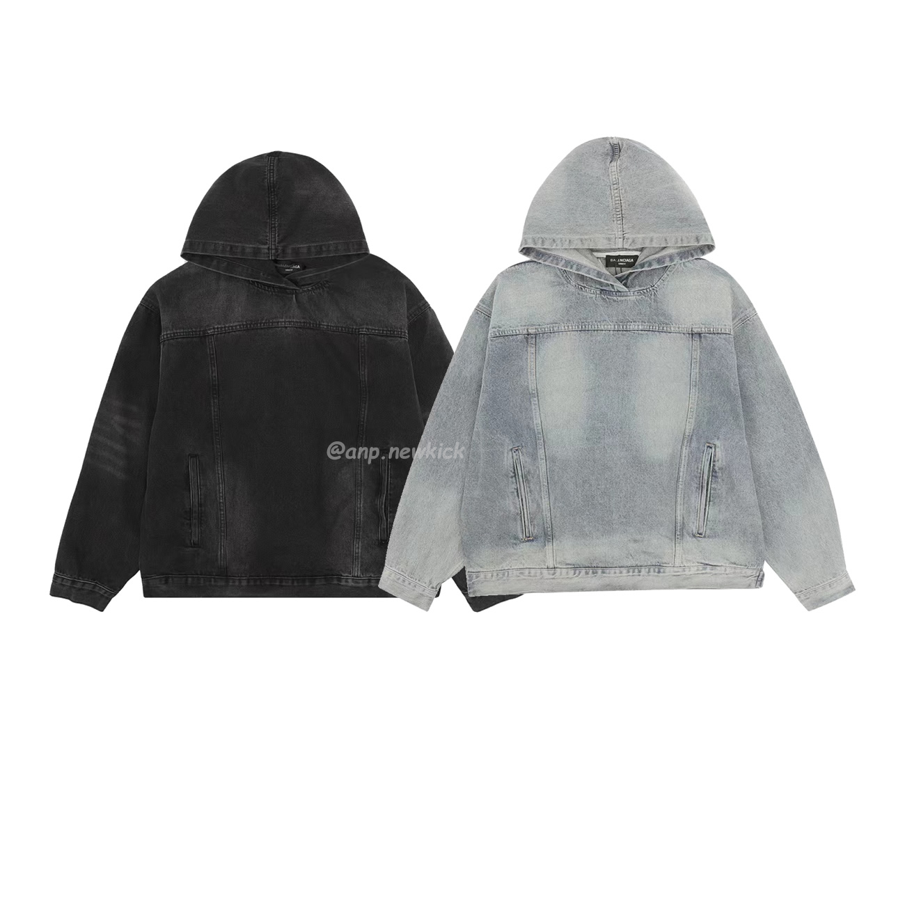 Balenciaga Hooded Denim Hoodie (1) - newkick.app